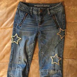 Low rise moto jeans
